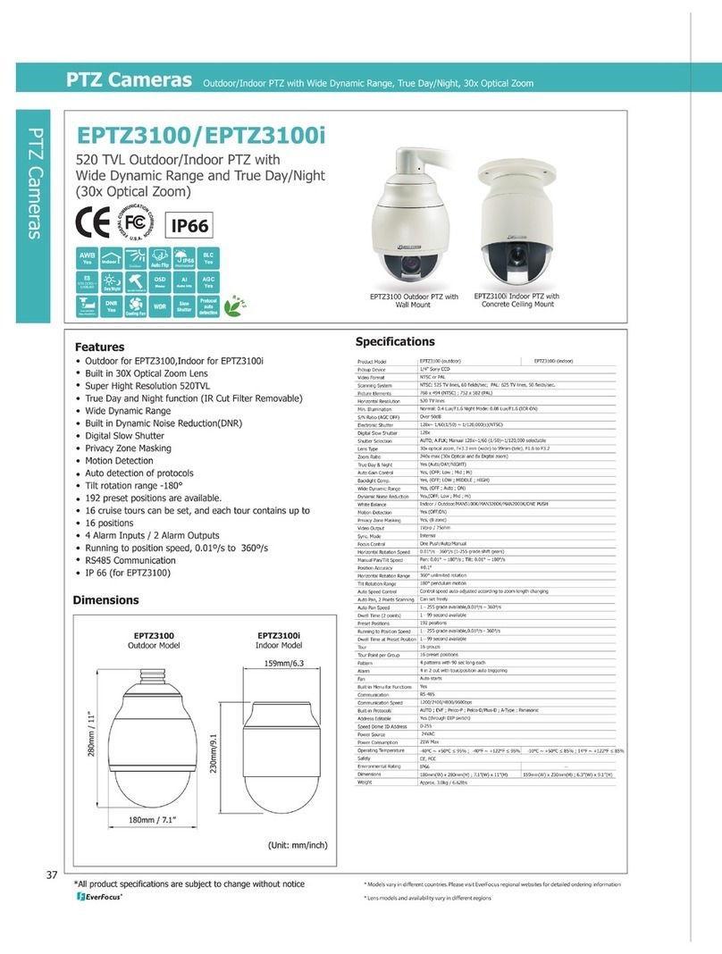 EverFocus Speed Dome EPTZ3100I User manual