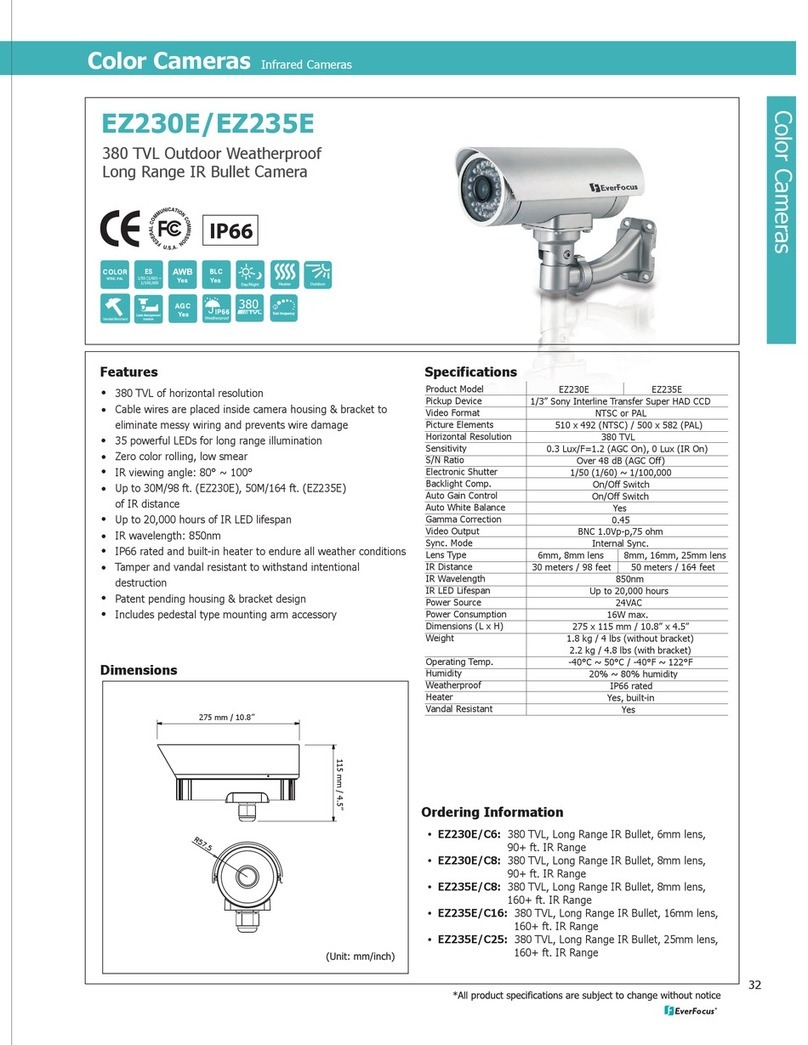 EverFocus Weatherproof Long Range IR Camera EZ230E User manual