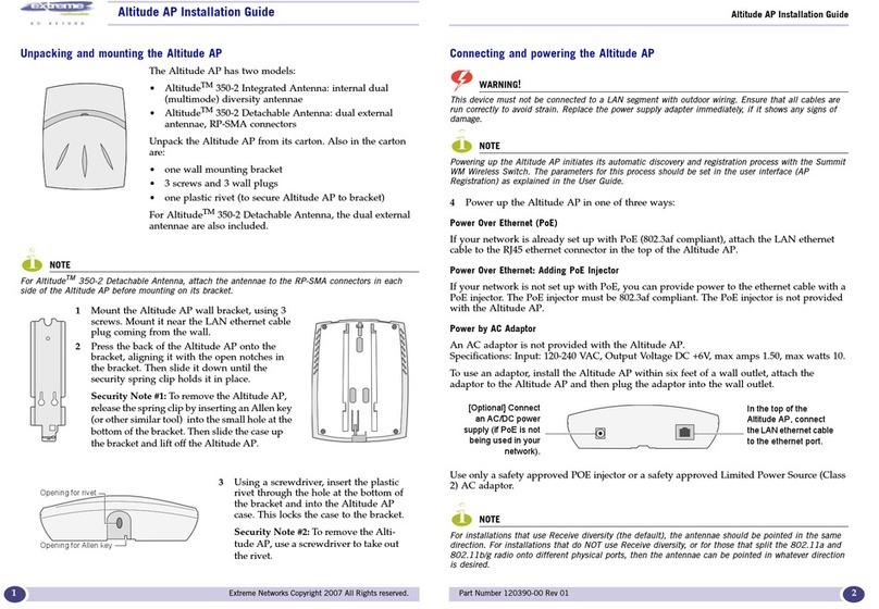 Extreme Networks Altitude 350-2 installation guide