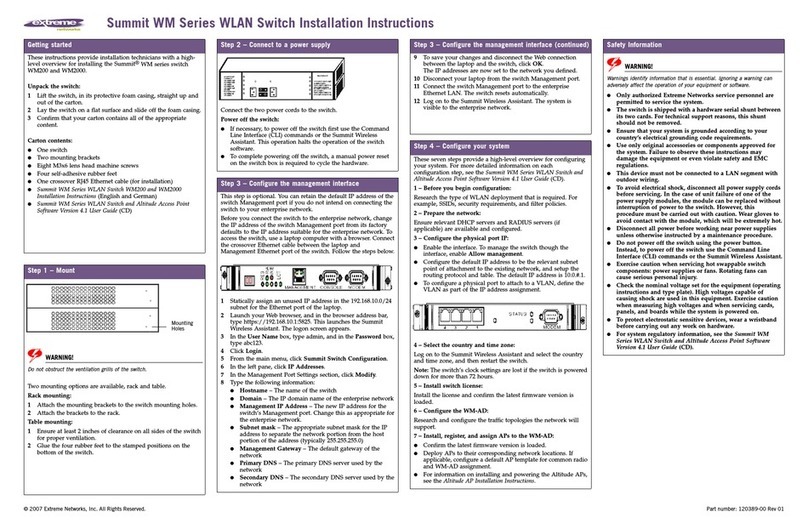 Extreme Networks Summit WM200 User manual Extreme Networks Summit WM200 User manual