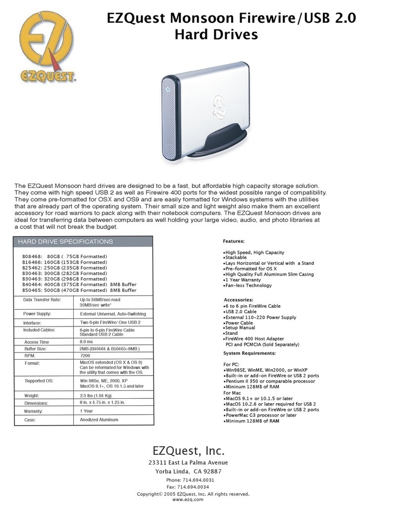 Ezquest Monsoon B08468 User manual