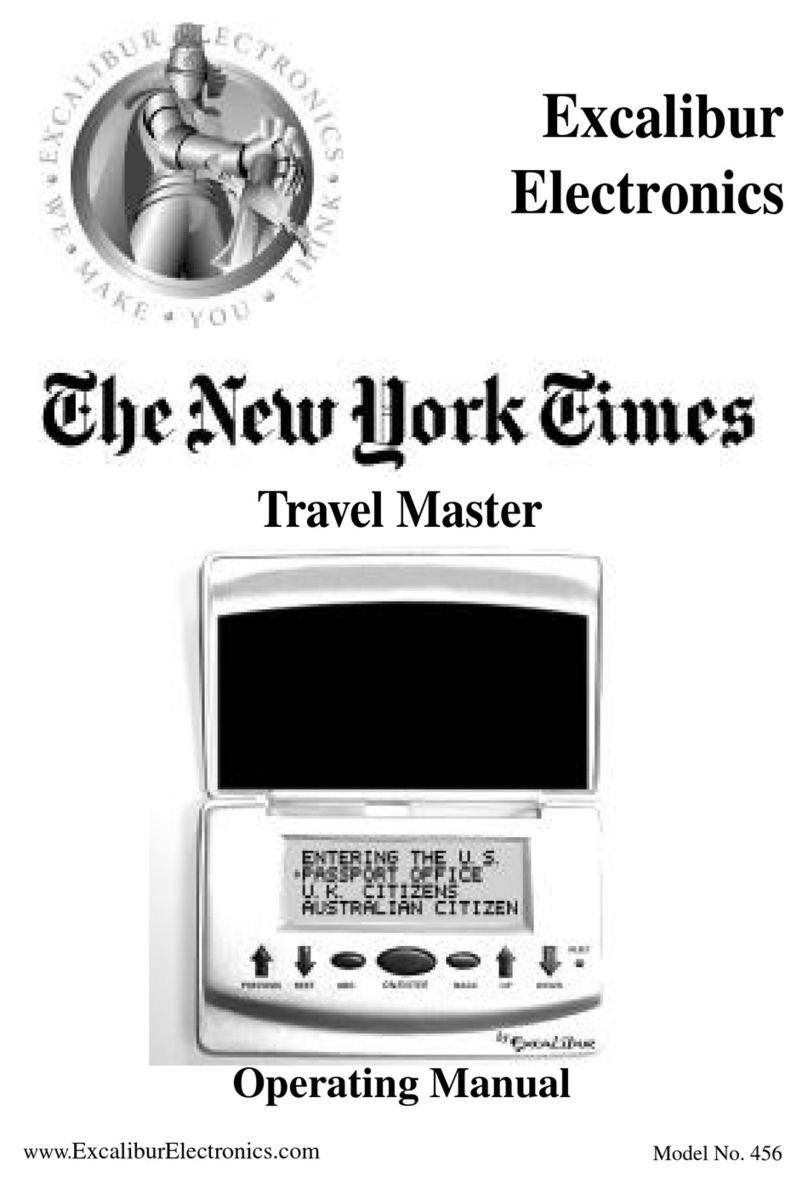 Excalibur 456 User manual