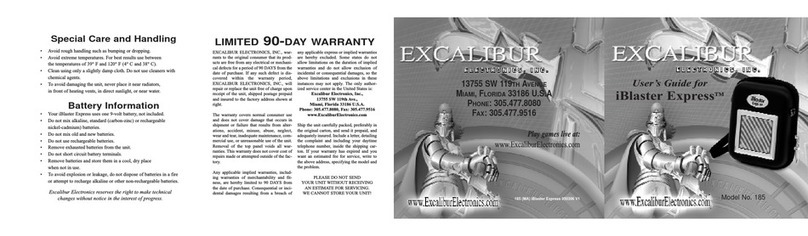 Excalibur 185 user guide