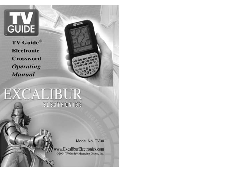 Excalibur TV30 User manual