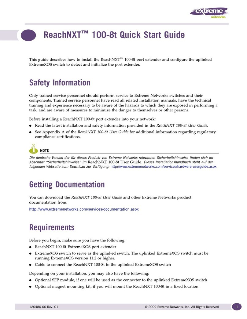 Extreme Networks ReachNXT 100-8t User manual Extreme Networks ReachNXT 100-8t User manual