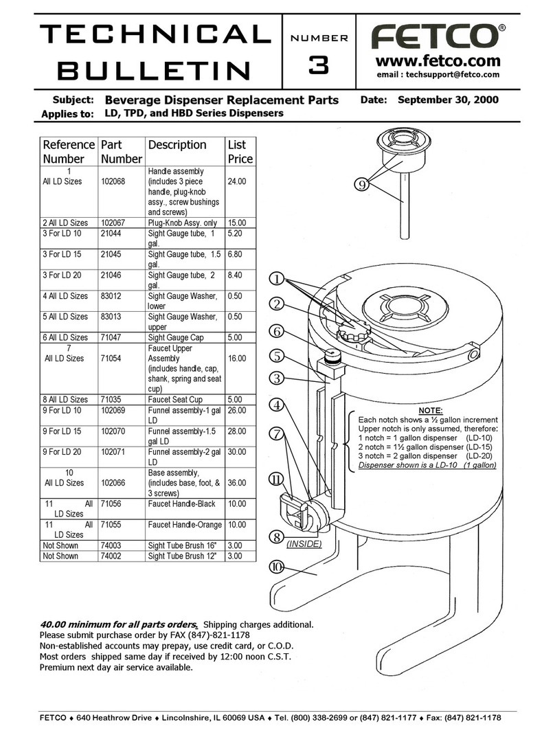 Fetco HBD-1.5 Service manual