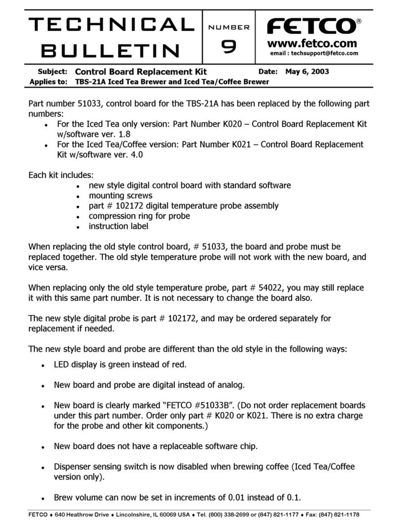 Fetco Extractor TBS-21A Technical bulletin