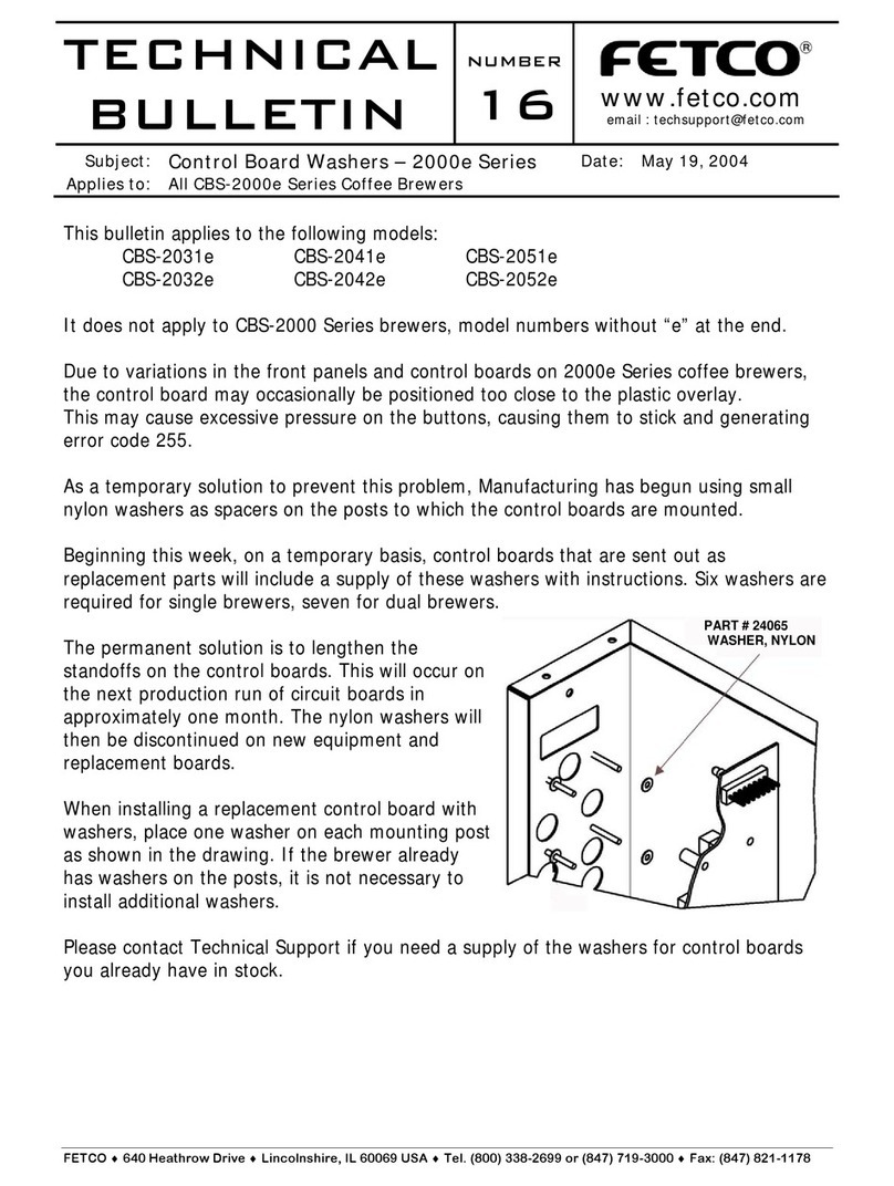 Fetco EXTRACTOR CBS-2031e Technical bulletin