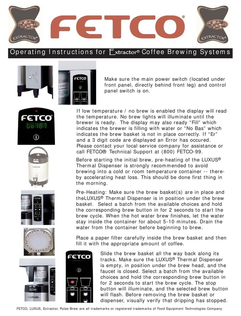 Fetco EXTRACTOR CBS-2031e User manual