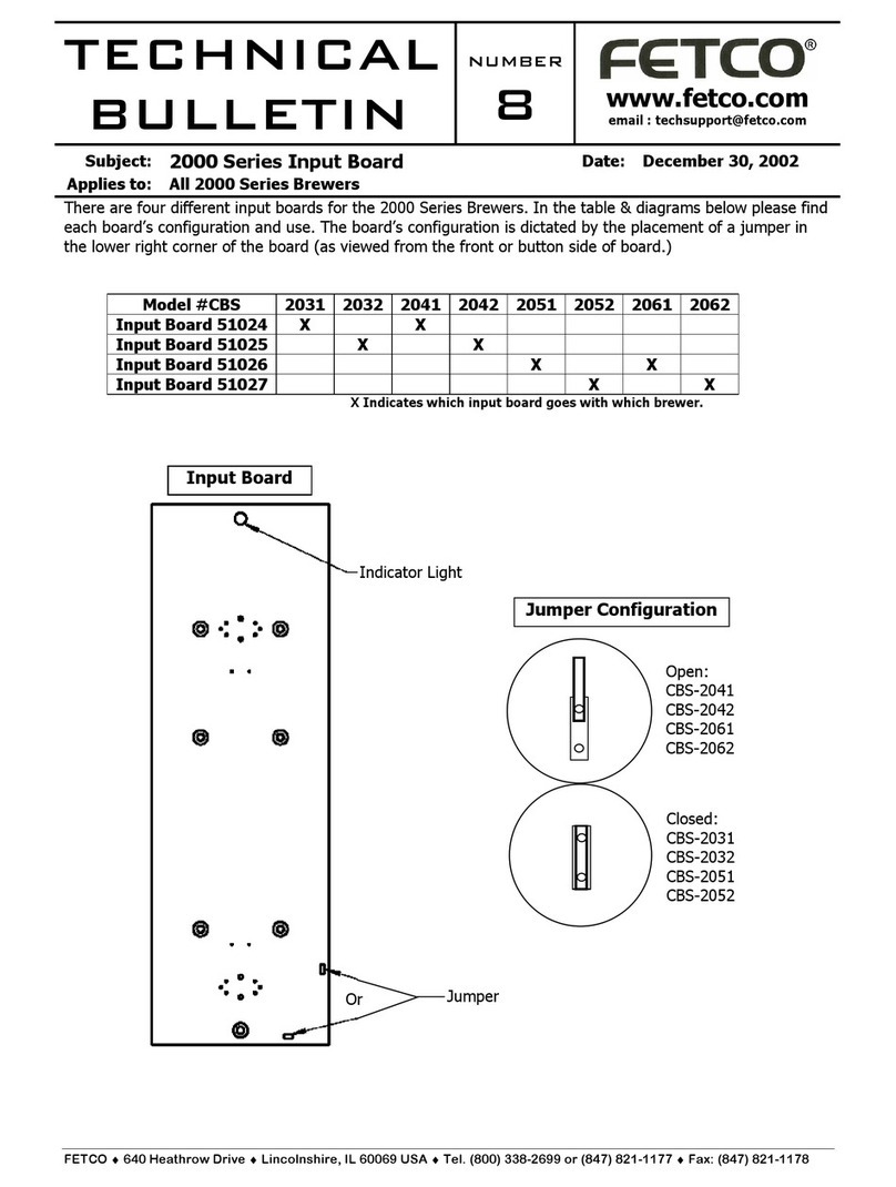 Fetco EXTRACTOR CBS-2031e Technical bulletin