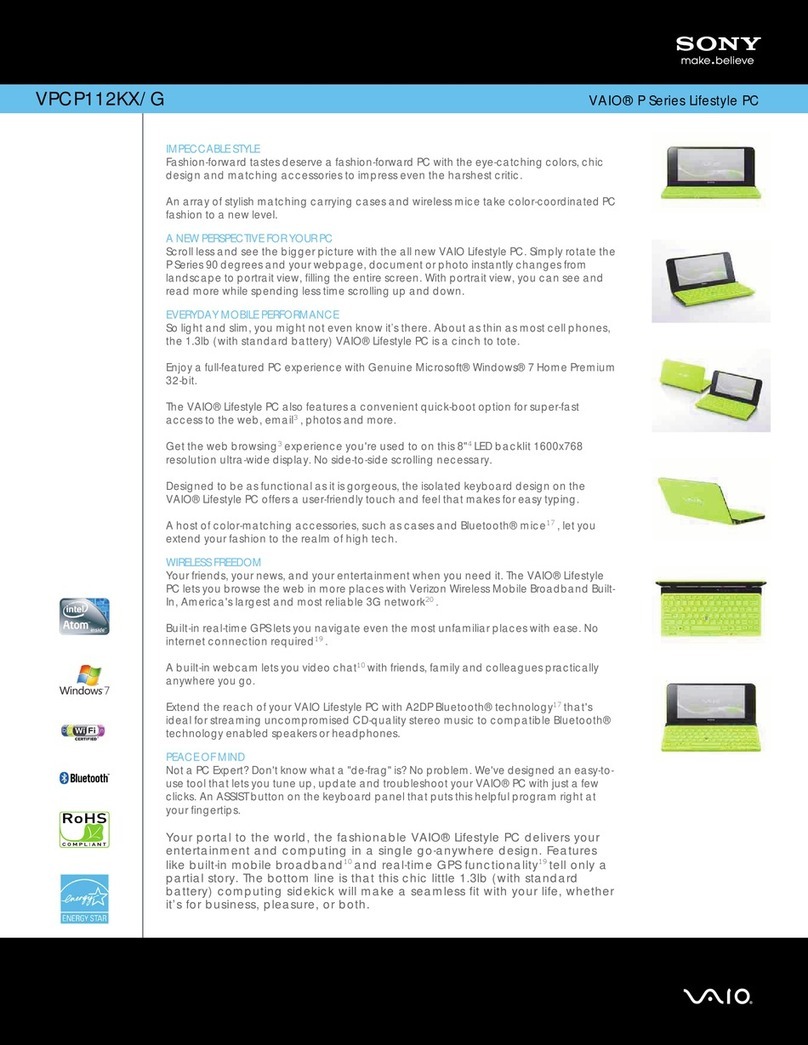 Sony VPCP112KX/P User manual