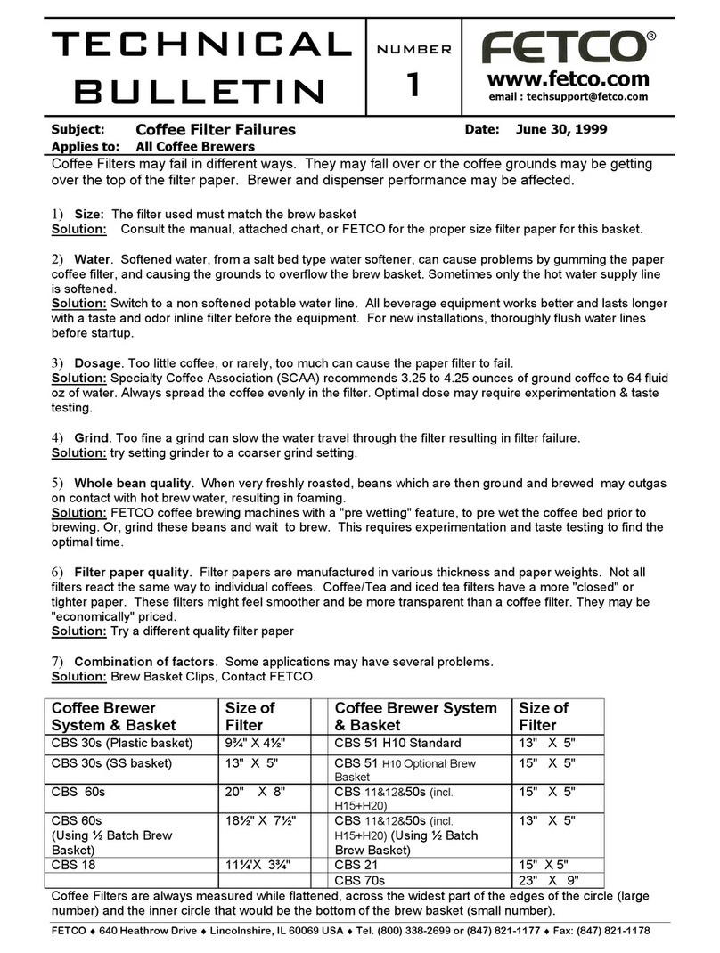 Fetco CBS-2018 Technical bulletin