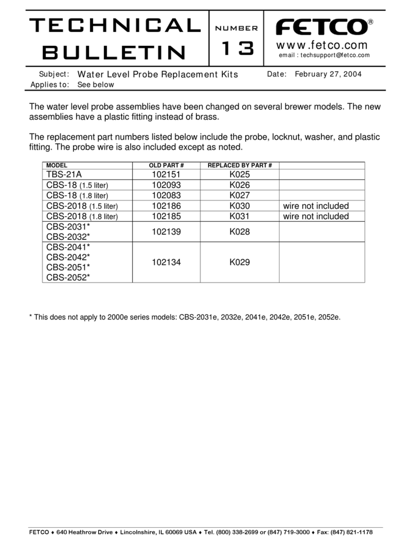 Fetco CBS-2018 Technical bulletin