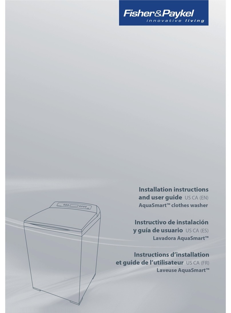 Fisher & Paykel AquaSmart WL42T26CW1 Mounting instructions