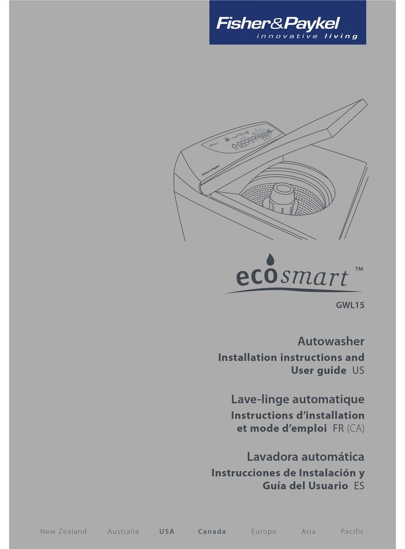 Fisher & Paykel ecosmart GWL15 Mounting instructions Fisher & Paykel ecosmart GWL15 Mounting instructions