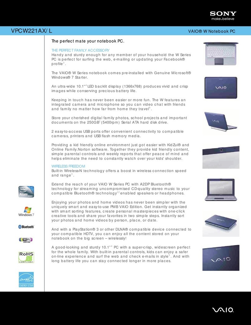 Sony VAIO VPCW221AX/L User manual
