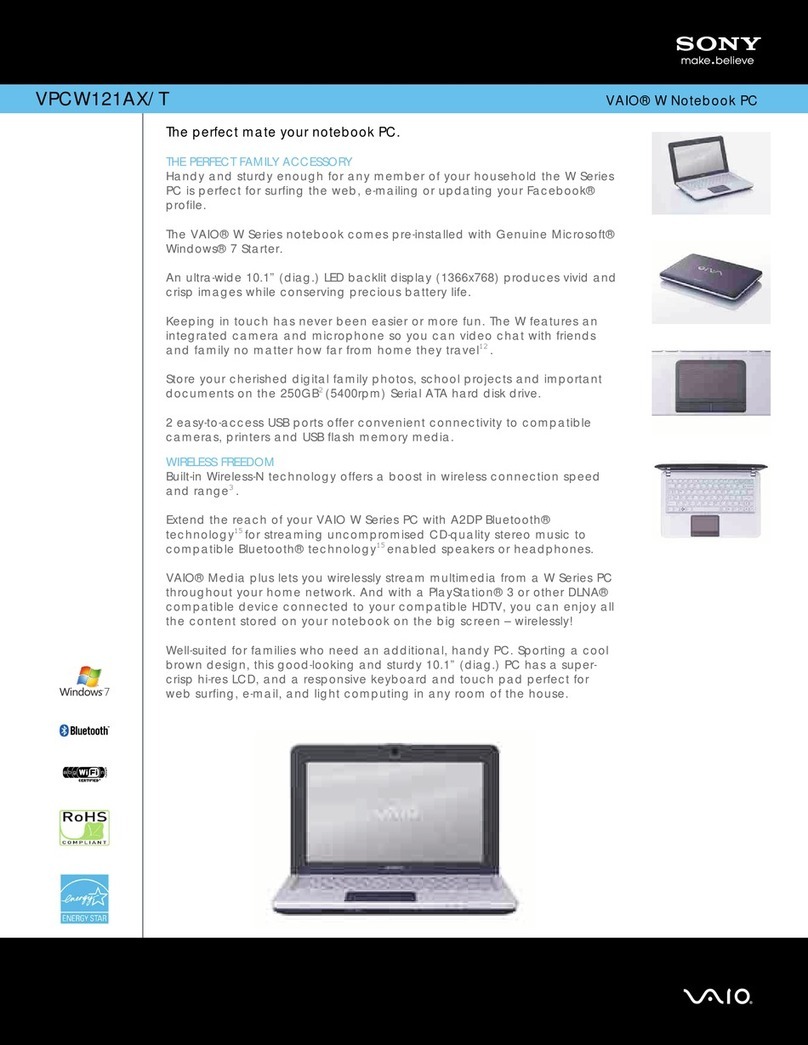 Sony VAIO VPCW121AX/T User manual