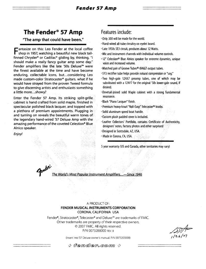 Fender '57 owner's manual