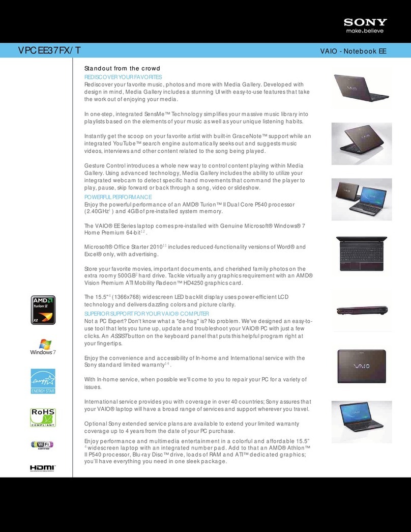 Sony VAIO VPCEE37FX/T User manual