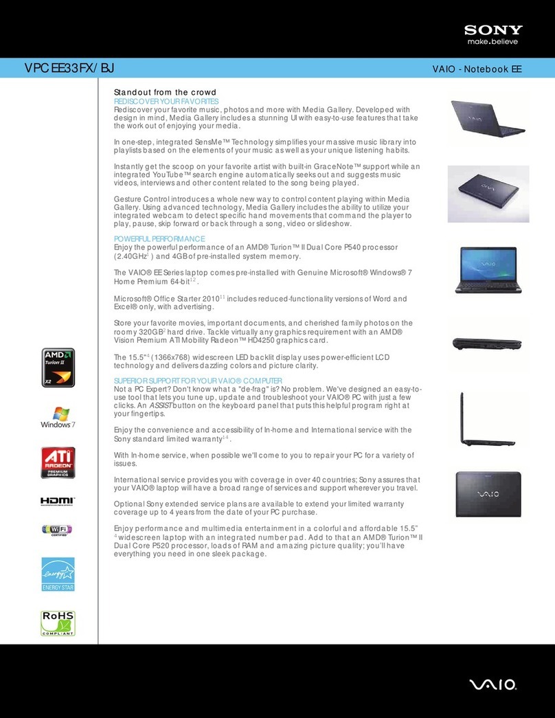 Sony VAIO VPCEE33FX/BJ User manual