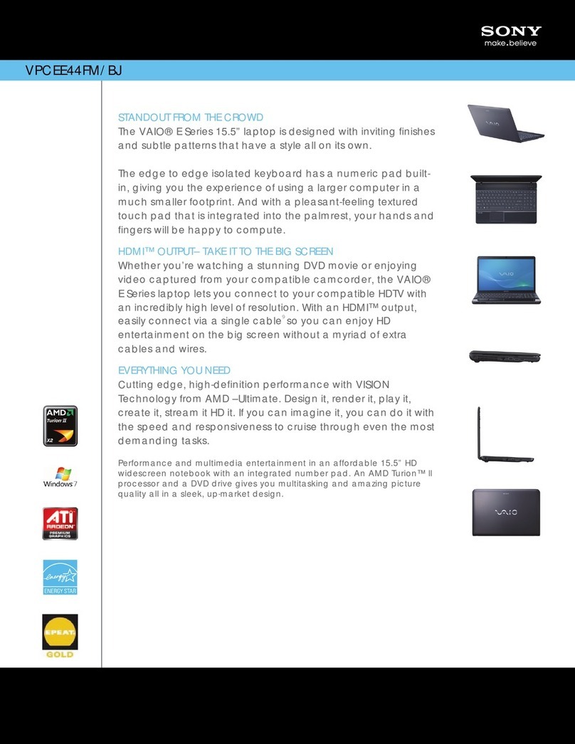 Sony VAIO VPCEE44FM/BJ User manual