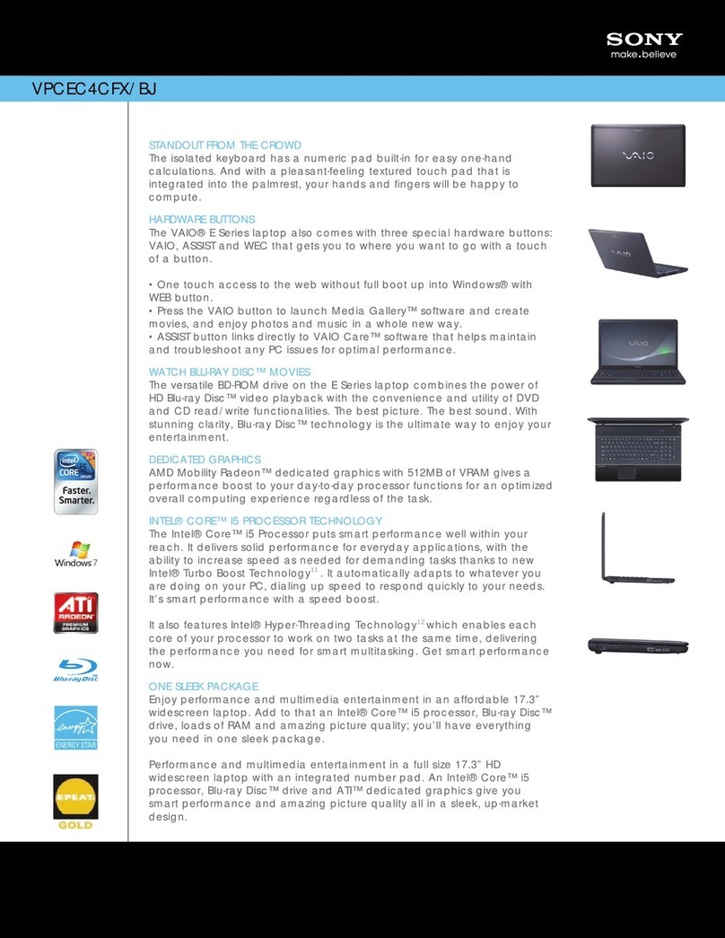 Sony VPCEC4CFX User manual