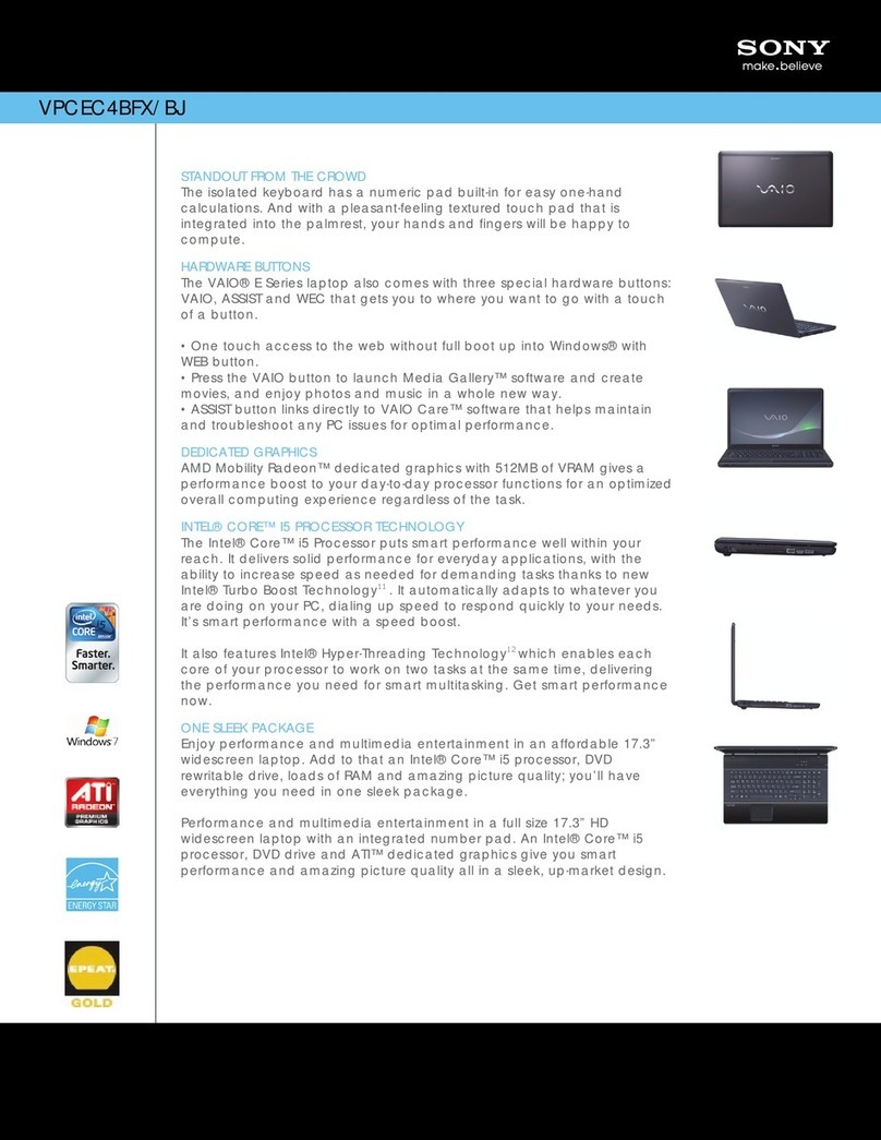 Sony VPCEC4BFX User manual