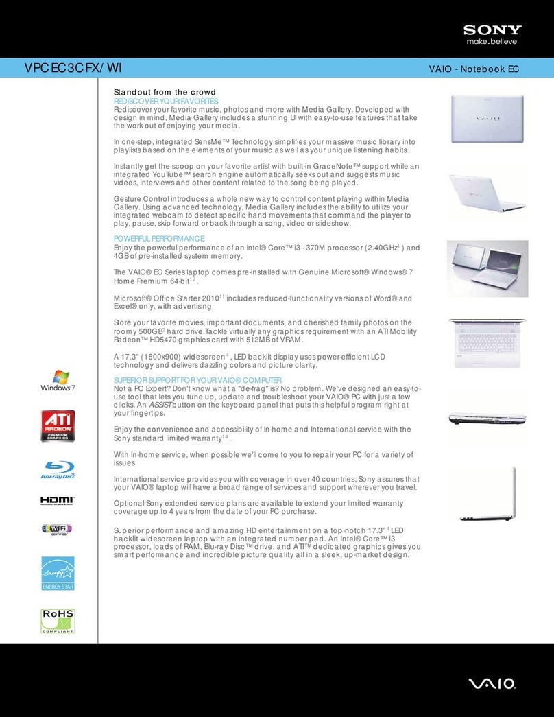 Sony VPCEC3CFX User manual Sony VPCEC3CFX User manual