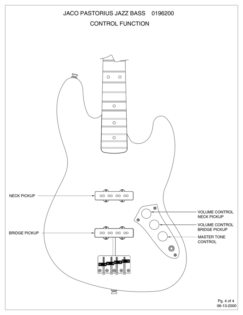 Fender Jaco Pastorius Jazz Fretless Control function