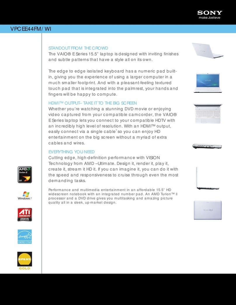 Sony VAIO VPCEE44FM/WI User manual