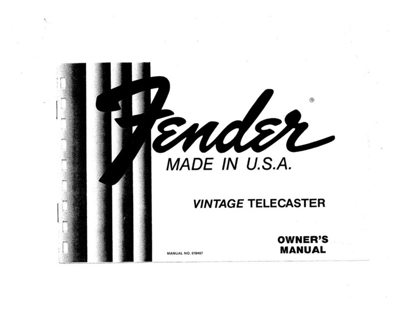 Fender American Vintage 72 Telecaster Custom User manual Fender American Vintage 72 Telecaster Custom User manual
