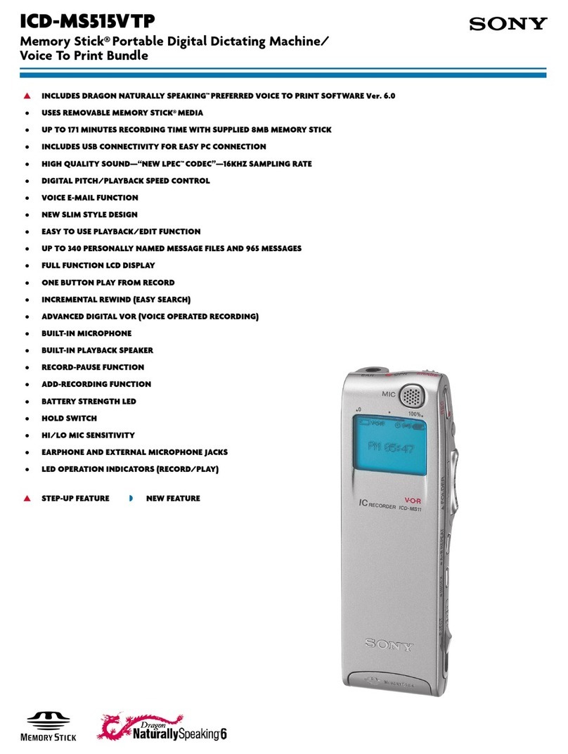 Sony ICD-MS515VTP Dragon Naturally Speaking 6 User manual