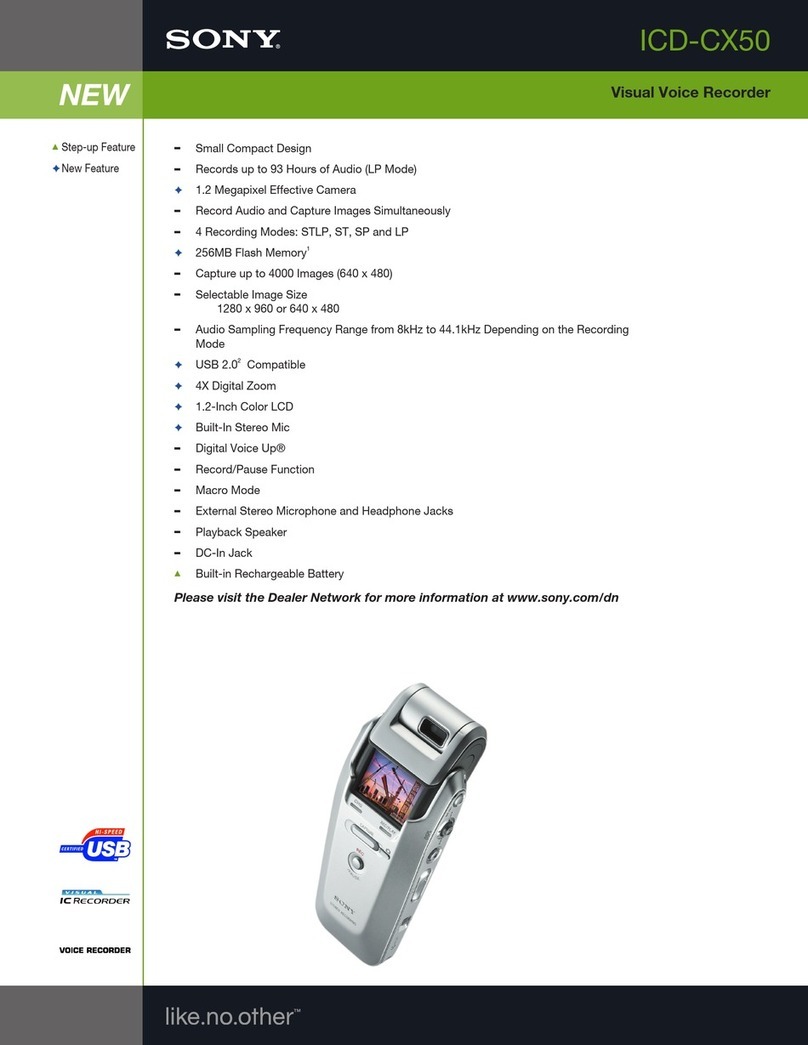 Sony ICD-CX50 - Visual Voice Recorder User manual