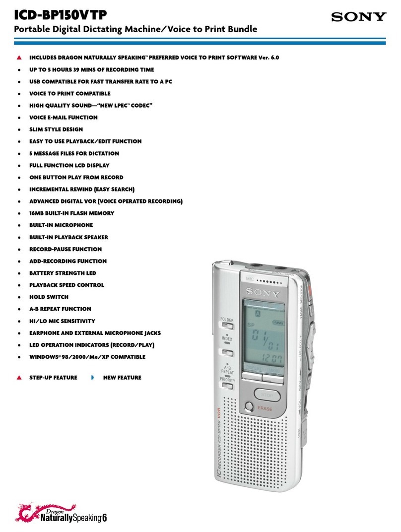 Sony ICD-BP150VTP Marketing User manual