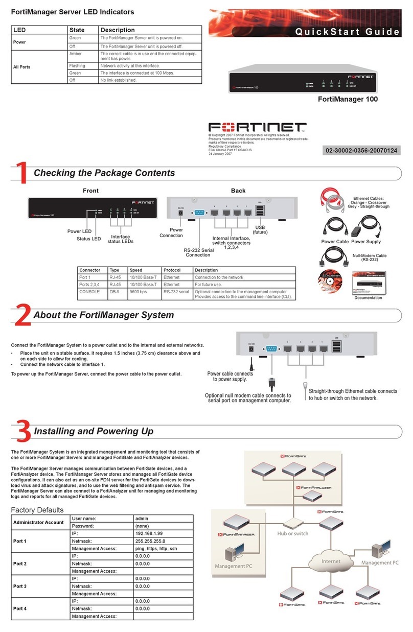 Fortinet FortiManager-100 quick start guide Fortinet FortiManager-100 quick start guide