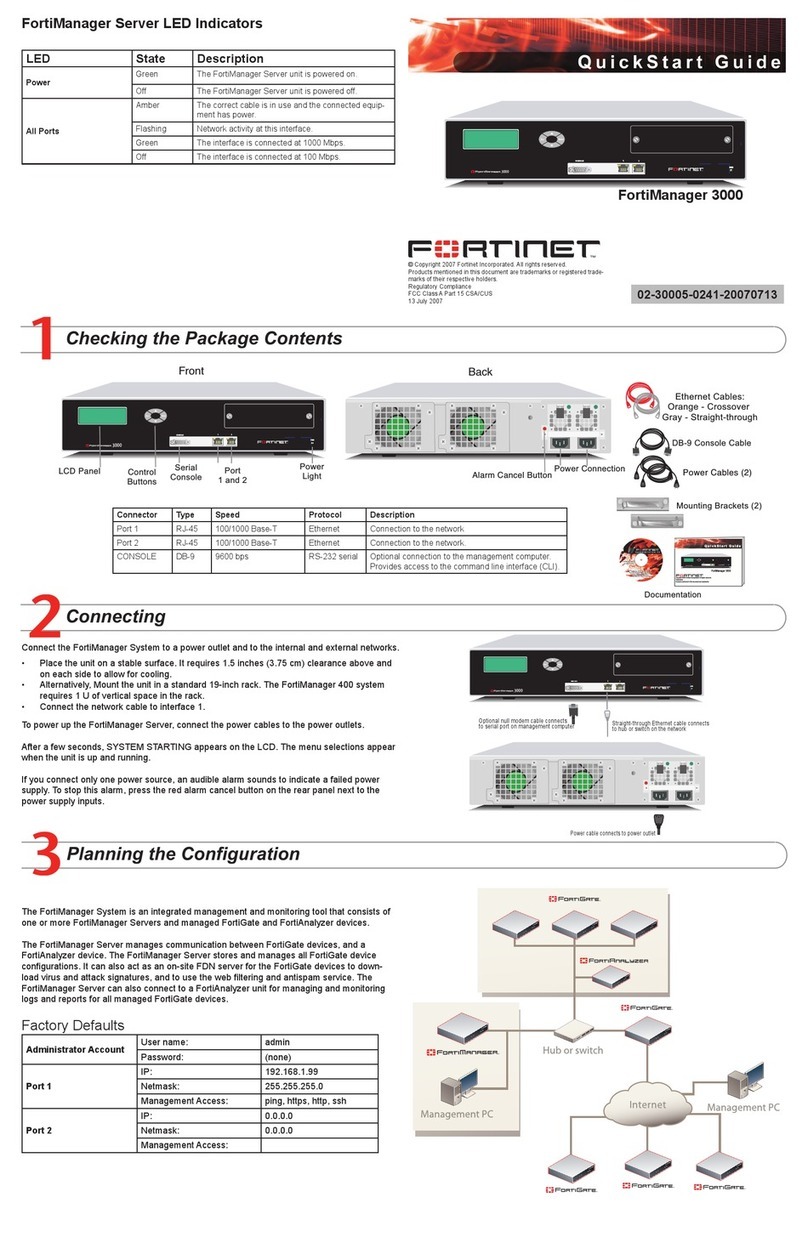 Fortinet FortiManager-3000 quick start guide