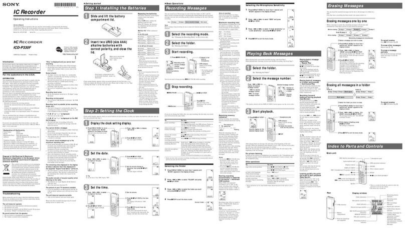 Sony ICD-P330F - Ic Recorder User manual