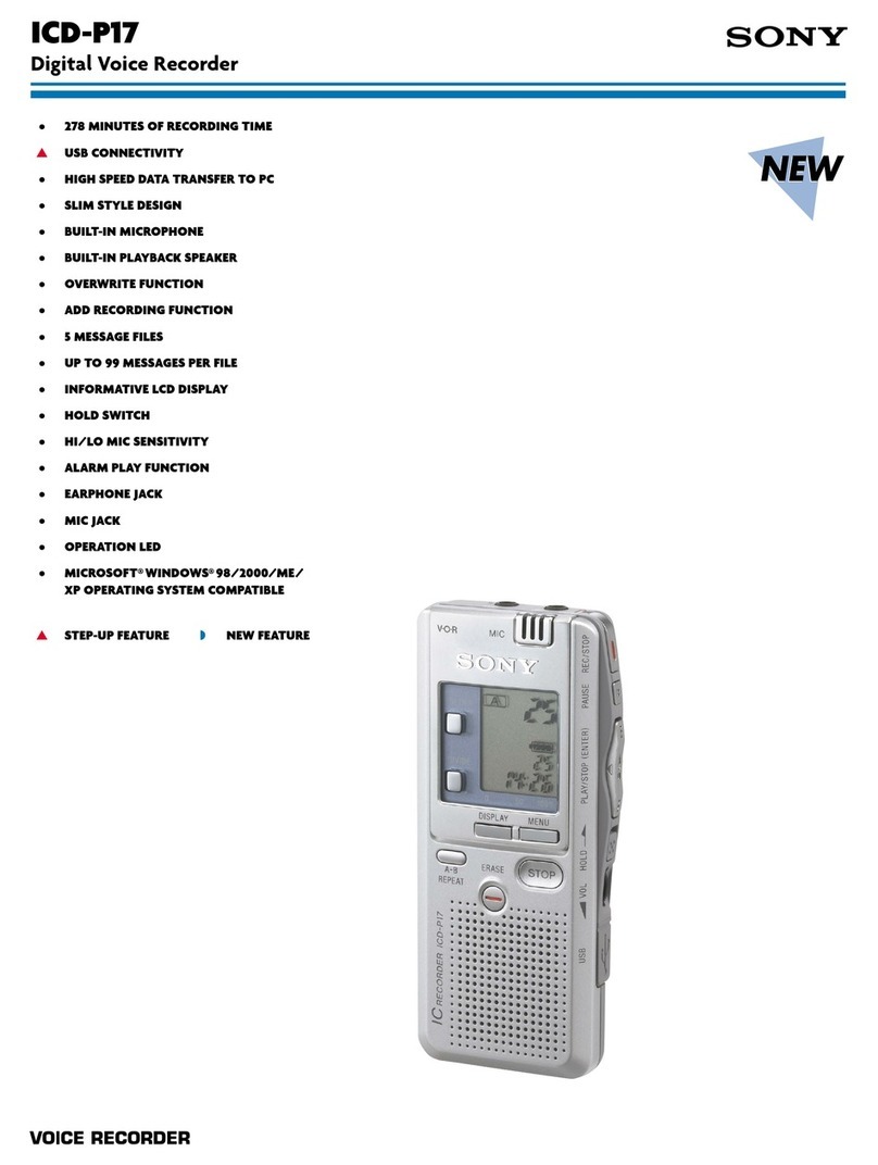 Sony ICD-P17 - Ic Recorder User manual
