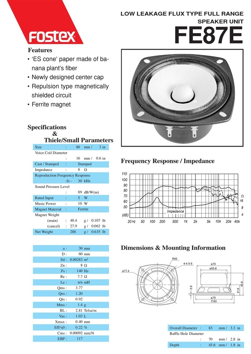 Fostex FE87E Specifications