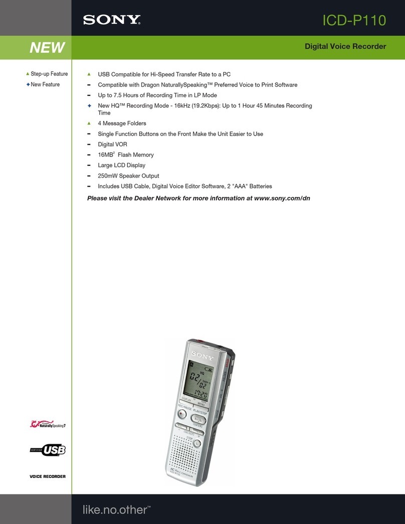 Sony ICD-P110 Marketing User manual