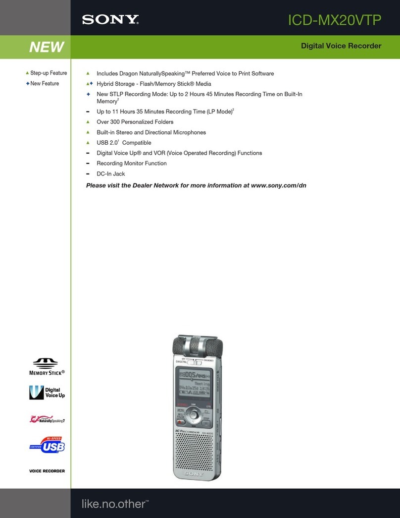 Sony ICD-MX20VTP User manual