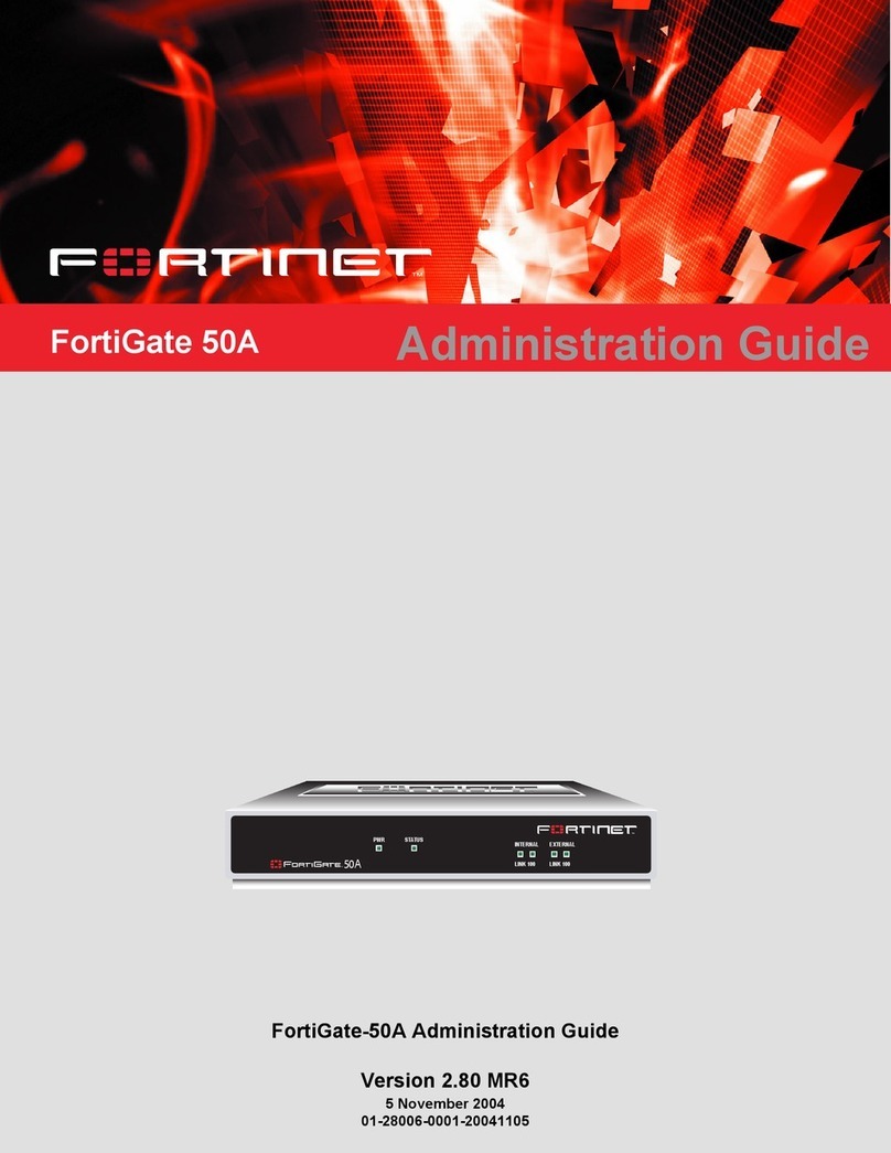 Fortinet FortiGate-50A Administration guide Fortinet FortiGate-50A Administration guide