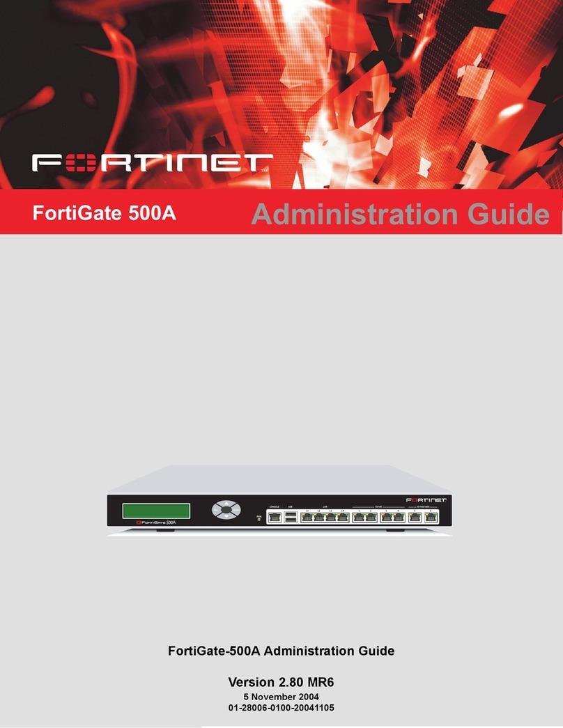 Fortinet FortiGate FortiGate-500A Instruction Manual Fortinet FortiGate FortiGate-500A Instruction Manual
