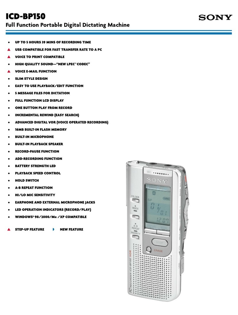 Sony ICD-BP150 - Ic Recorder User manual