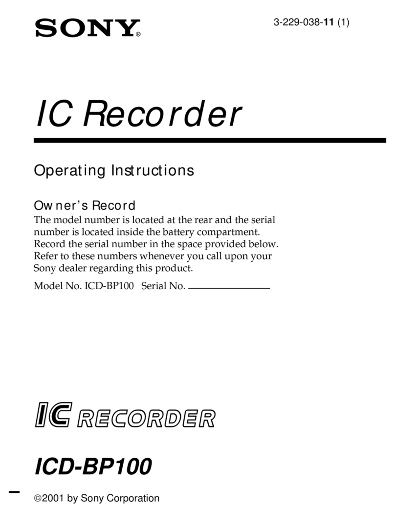 Sony ICD-BP100 - Ic Recorder User manual