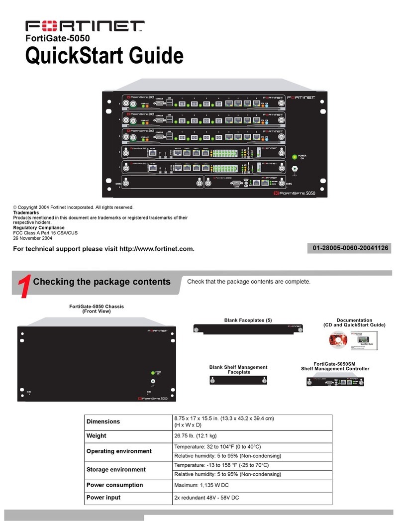 Fortinet FortiGate FortiGate-5050 quick start guide Fortinet FortiGate FortiGate-5050 quick start guide