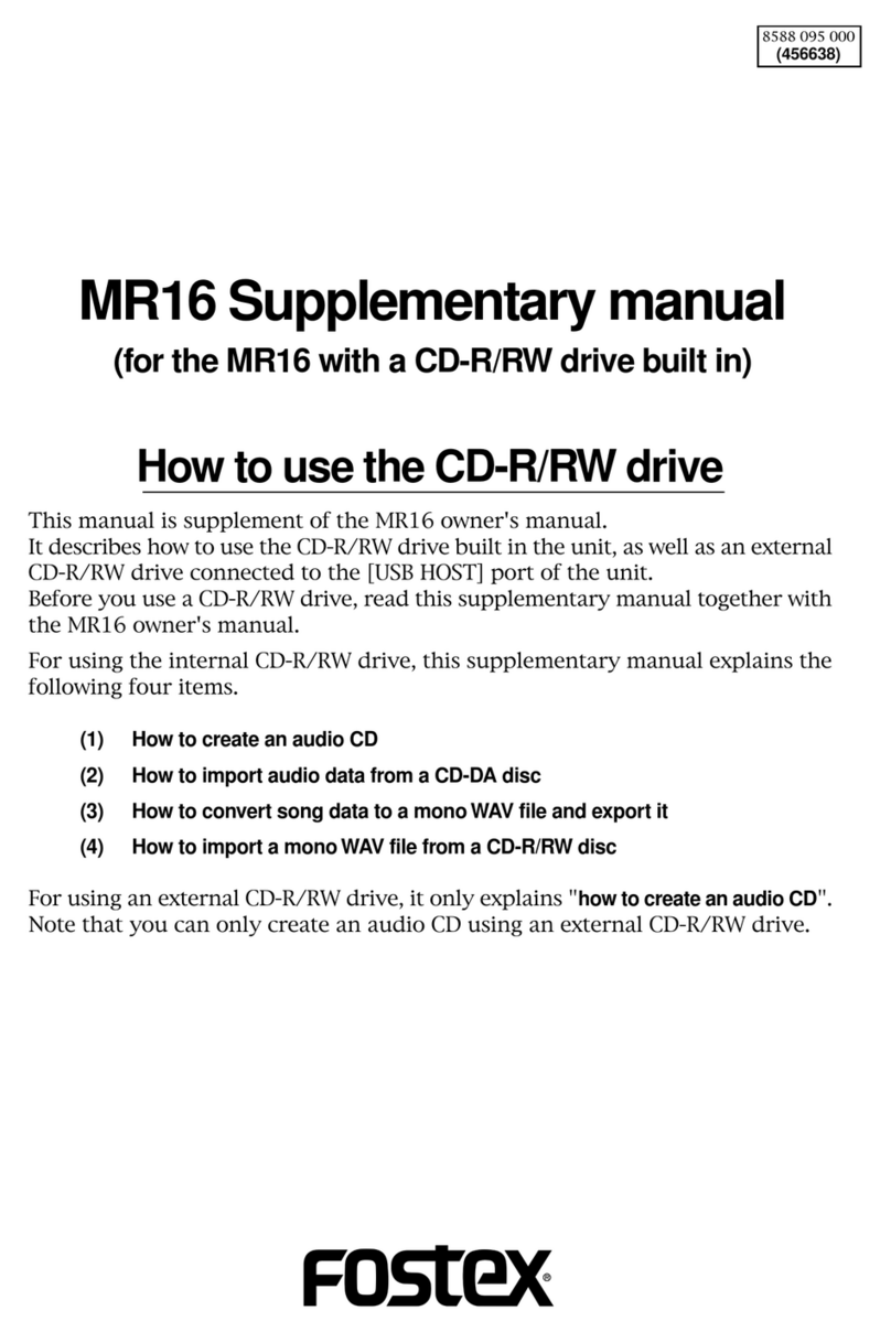 Fostex MR-16HD/CD Supplementary manual