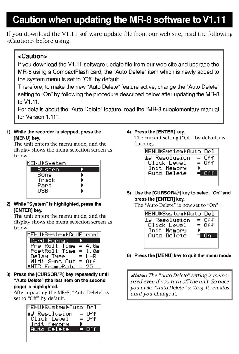 Fostex MR-8 MKII Cautions on using