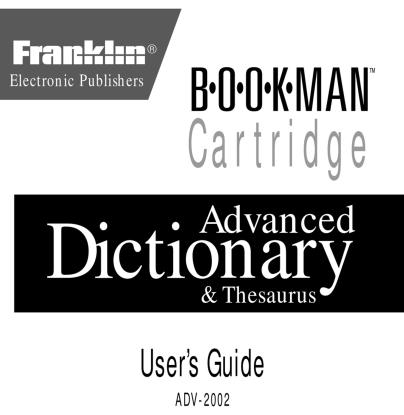 Franklin BOOKMAN ADV-2002 User manual