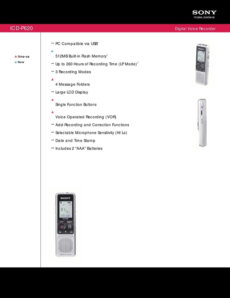 Sony ICD-P620 User manual